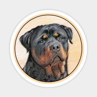 Rottweiler Painting - Cute Original Dog Art Magnet